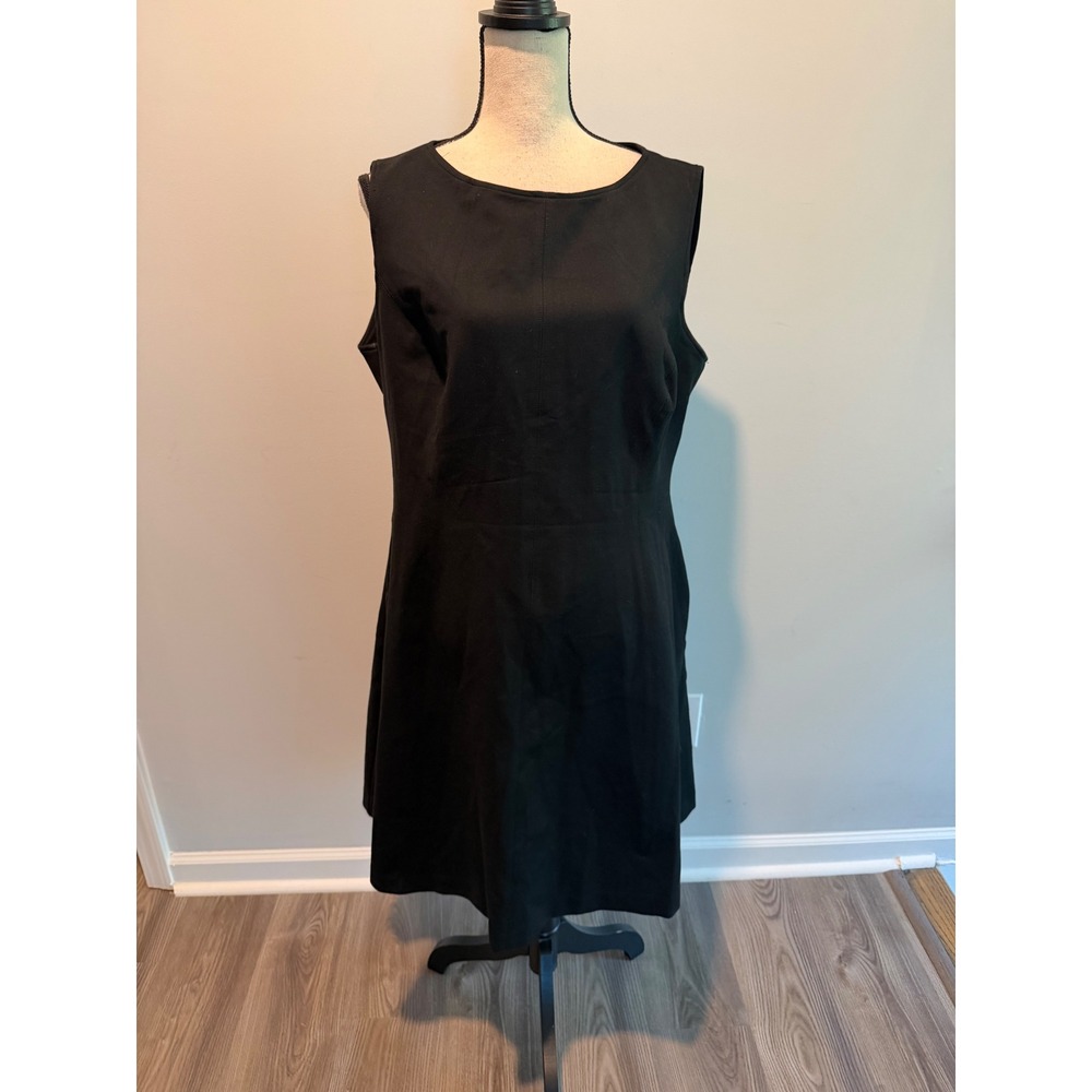 Spanx the Perfect Fit & Flare Dress Women's Plus size 1X Ponte Black Pockets